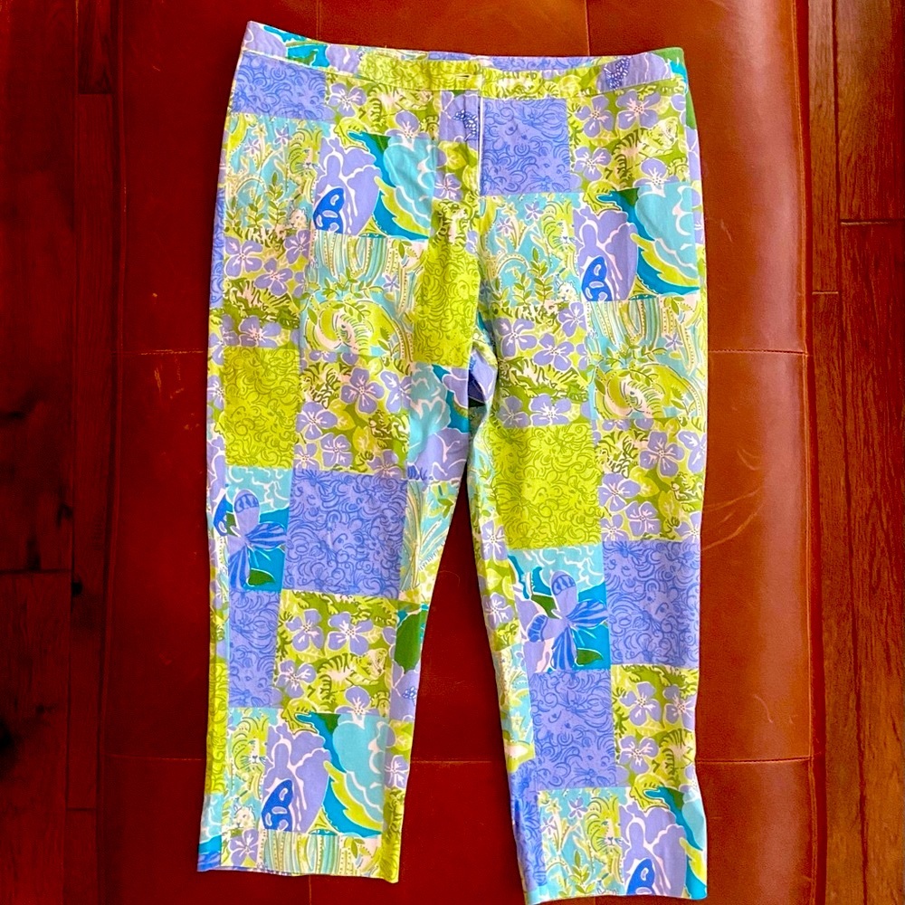 Lily Pulitzer purple, blue & green capri pants